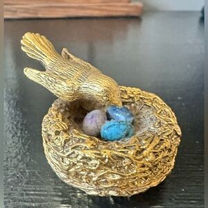 Vintage Max Factor Spring Song Golden Bird Nest with Colorful Eggs Crème Perfume